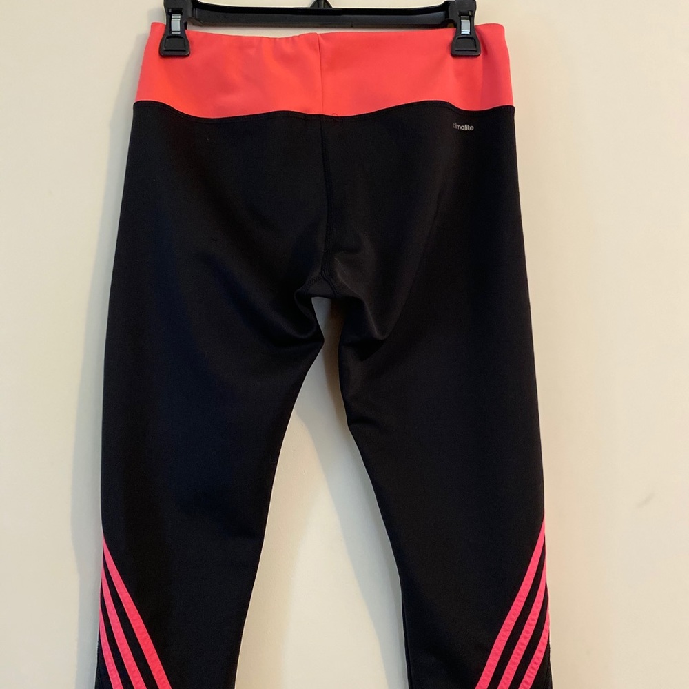 Adidas capris  tights size L orange black color - Picture 2 of 6